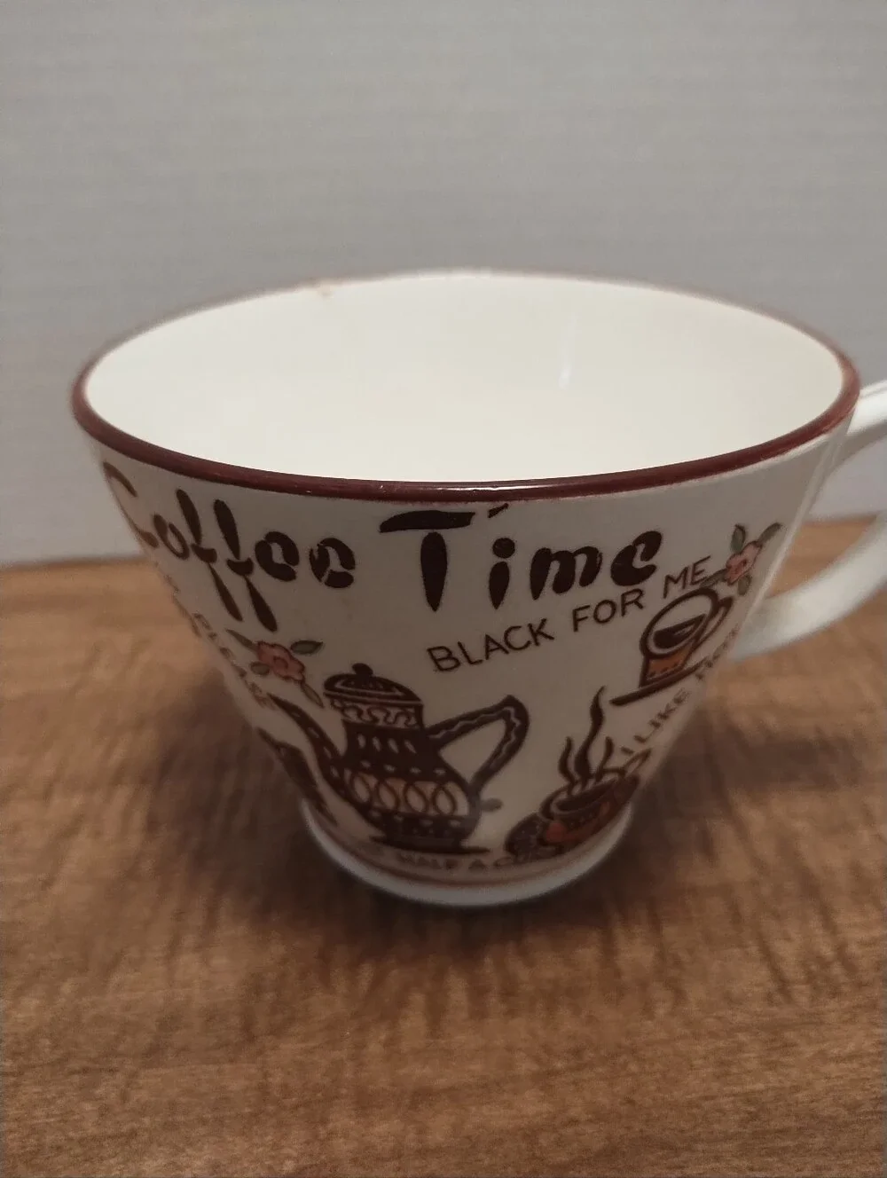 Vintage Tilso Coffee Time Ceramic Mug - Brown & Cream
